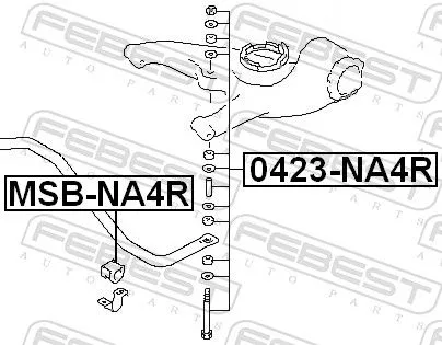 FEBEST Mounting, stabiliser bar (MSB-NA4R)