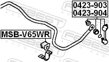 FEBEST Mounting, stabiliser bar (MSB-V65WR)