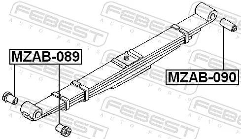 FEBEST Bushing, leaf spring (MZAB-089)