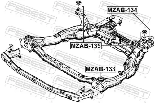 FEBEST Bushing, axle beam (MZAB-133)