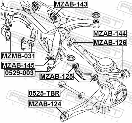 FEBEST Bushing, axle beam (MZAB-144)