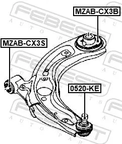 FEBEST Mounting, control/trailing arm (MZAB-CX3B)