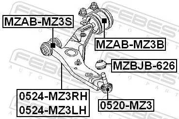 FEBEST Mounting, control/trailing arm (MZAB-MZ3B)