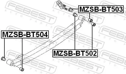 FEBEST Bushing, leaf spring (MZSB-BT502)