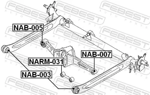 FEBEST Bushing, axle beam (NAB-003)