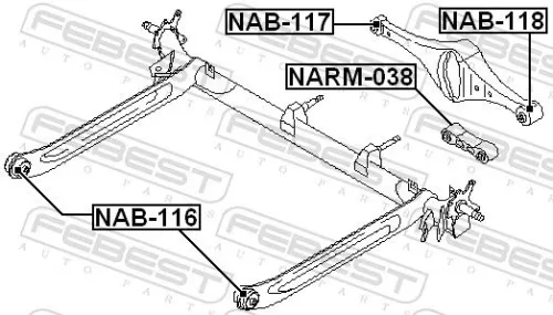 FEBEST Bushing, axle beam (NAB-116)