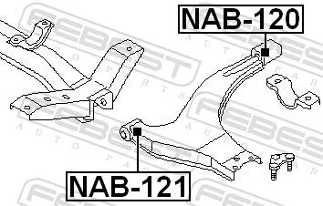 FEBEST Mounting, control/trailing arm (NAB-121)