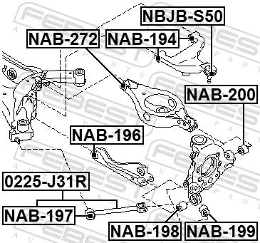 FEBEST Mounting, control/trailing arm (NAB-196)