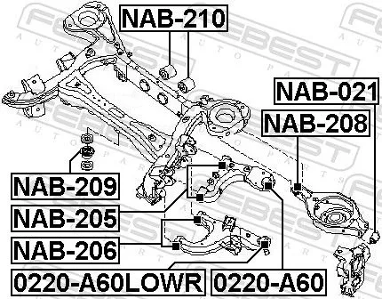 FEBEST Mounting, control/trailing arm (NAB-206)