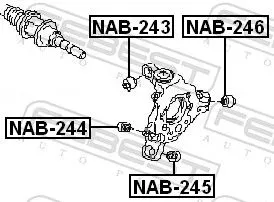 FEBEST Mounting, control/trailing arm (NAB-243)
