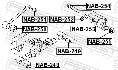 FEBEST Mounting, control/trailing arm (NAB-248)