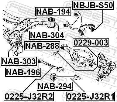 FEBEST Mounting, control/trailing arm (NAB-294)