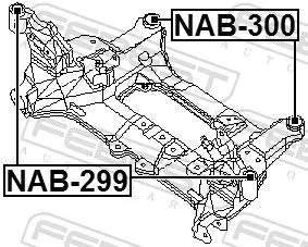 FEBEST Bushing, axle beam (NAB-300)