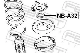 FEBEST Rolling Bearing, suspension strut support mount (NB-A32)