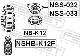 FEBEST Rolling Bearing, suspension strut support mount (NB-K12)