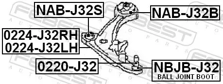 FEBEST Repair kit, supporting/ball joint (NBJB-J32)