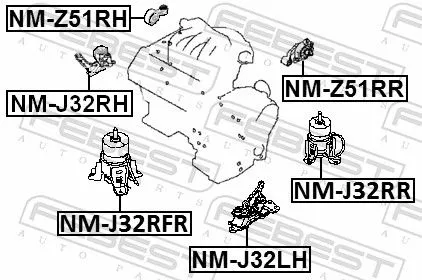FEBEST Mounting, engine (NM-J32RR)