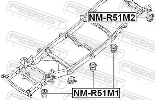FEBEST Bushing, axle beam (NM-R51M2)