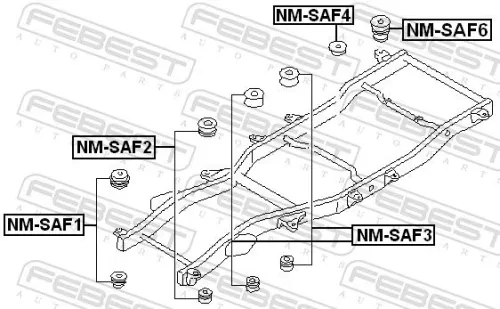 FEBEST Bushing, axle beam (NM-SAF2)