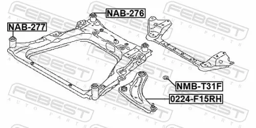 FEBEST Bushing, axle beam (NMB-T31F)
