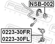 FEBEST Mounting, stabiliser bar (NSB-002)