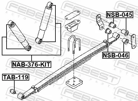 FEBEST Bushing, leaf spring (NSB-046)