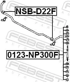 FEBEST Mounting, stabiliser bar (NSB-D22F)