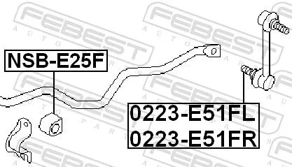 FEBEST Mounting, stabiliser bar (NSB-E25F)