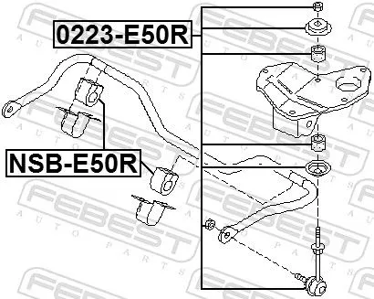 FEBEST Mounting, stabiliser bar (NSB-E50R)