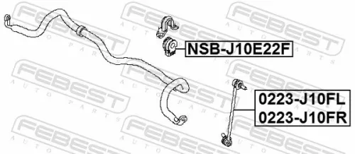 FEBEST Mounting, stabiliser bar (NSB-J10E22F)