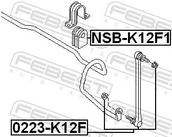 FEBEST Mounting, stabiliser bar (NSB-K12F1)