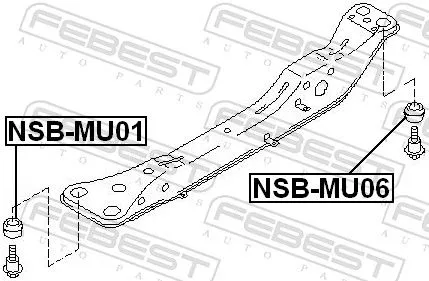 FEBEST Bushing, axle beam (NSB-MU01)