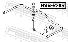 FEBEST Mounting, stabiliser bar (NSB-R20R)
