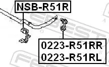 FEBEST Mounting, stabiliser bar (NSB-R51R)