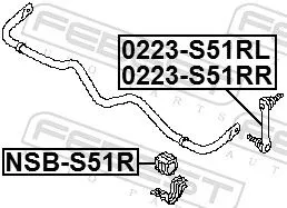 FEBEST Mounting, stabiliser bar (NSB-S51R)