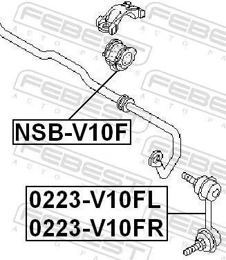 FEBEST Mounting, stabiliser bar (NSB-V10F)