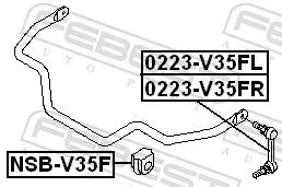 FEBEST Mounting, stabiliser bar (NSB-V35F)