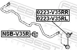FEBEST Mounting, stabiliser bar (NSB-V35R)