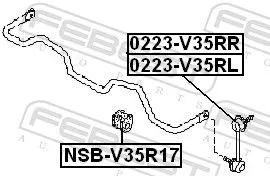 FEBEST Mounting, stabiliser bar (NSB-V35R17)