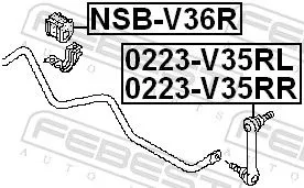 FEBEST Mounting, stabiliser bar (NSB-V36R)