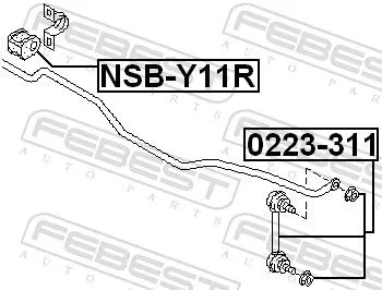 FEBEST Mounting, stabiliser bar (NSB-Y11R)