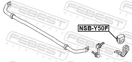 FEBEST Mounting, stabiliser bar (NSB-Y50F)