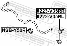 FEBEST Mounting, stabiliser bar (NSB-Y50R)