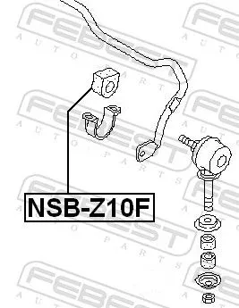 FEBEST Mounting, stabiliser bar (NSB-Z10F)