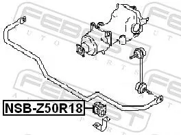 FEBEST Mounting, stabiliser bar (NSB-Z50R18)