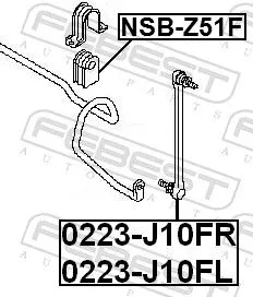FEBEST Mounting, stabiliser bar (NSB-Z51F)