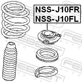 FEBEST Suspension Strut Support Mount (NSS-J10FR)