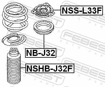 FEBEST Suspension Strut Support Mount (NSS-L33F)