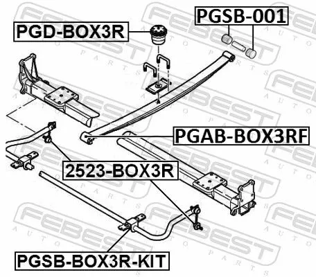 FEBEST Bushing, leaf spring (PGAB-BOX3RF)