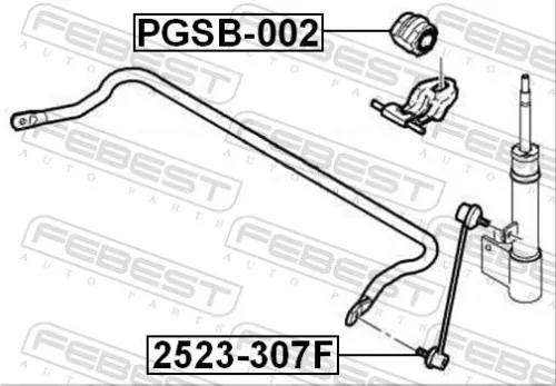 FEBEST Mounting, stabiliser bar (PGSB-002)